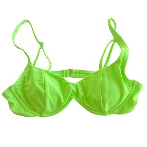 Junior's Ninety-Nine Degrees Neon Green Bikini Top Size M